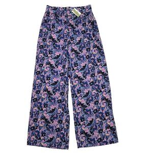 Marine Layer Allison Trouser Pant S Violet Watercolor Pull On Wide Leg Coastal